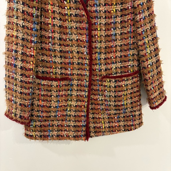 Anthropologie Ett:Twa Harlequin Tweed Blazer long line jacket - Picture 7 of 16